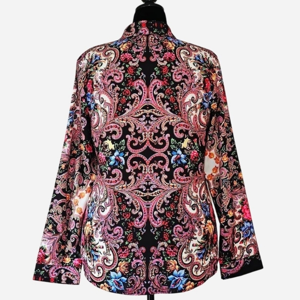 Unbranded Size XL Women's Multicolor Print Long Sleeve‎ Button-down Shirt - Picture 2 of 5
